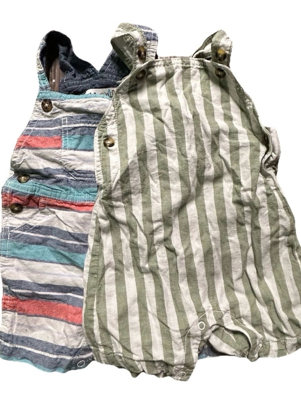 Baby Striped Summer Shortalls Overalls Warm Weather Size 12 Months